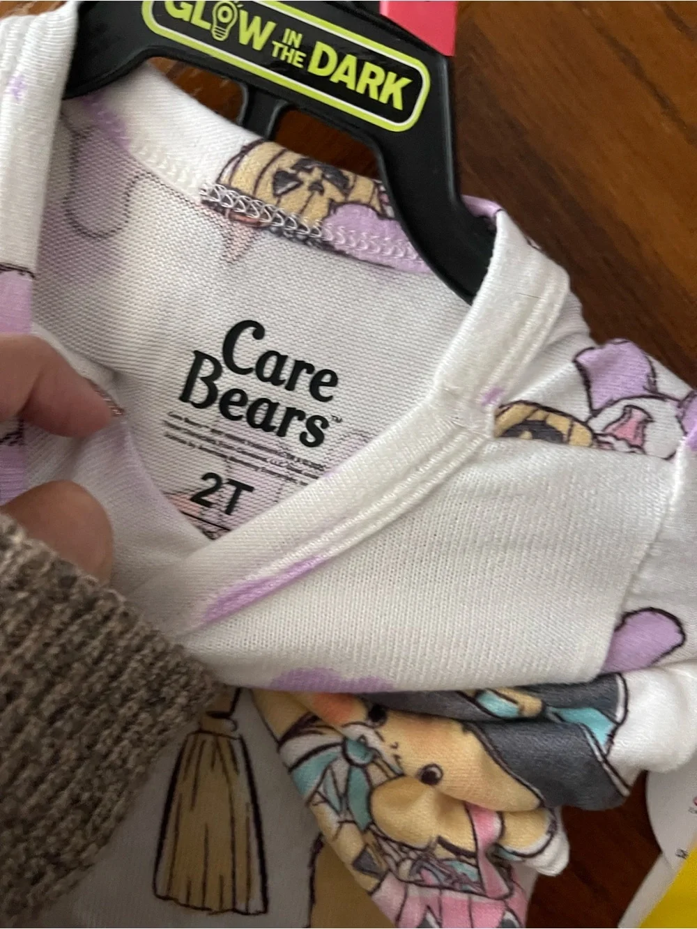 Glow-in-the-Dark Purple Bear Halloween Kids Pajama Set